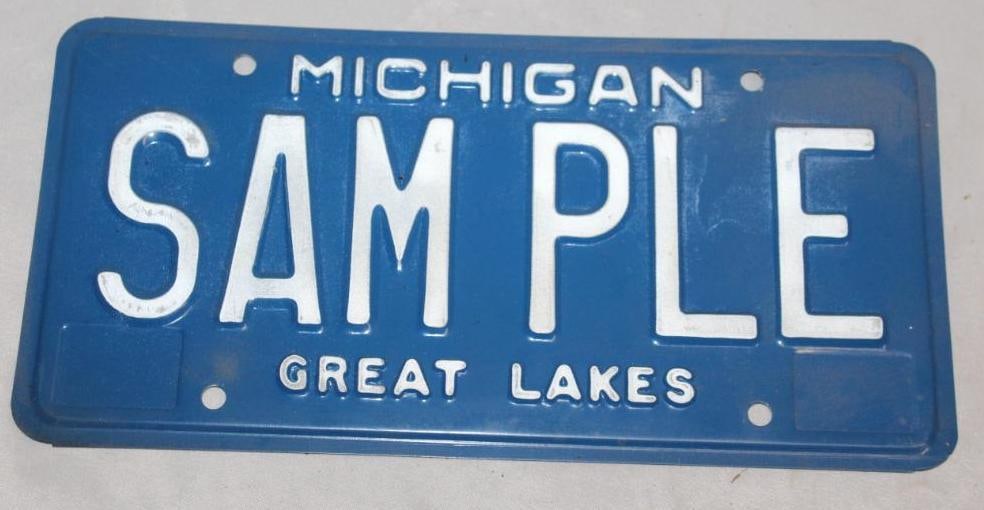 1980's Michigan SAMPLE License Plate (1 of 2)