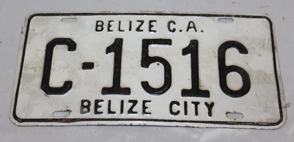 Belize City Central America Digit License Plate: 12" x 6"