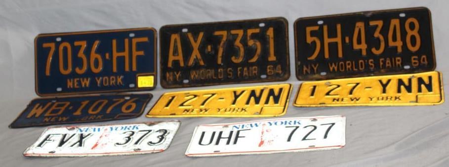 Group of 8 1960's-on License Plates World's Fair (1 of 5)