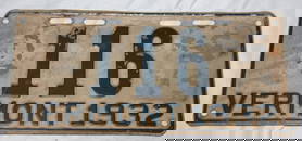 1932 Vermont VT License Plate Short 3 Digit #116