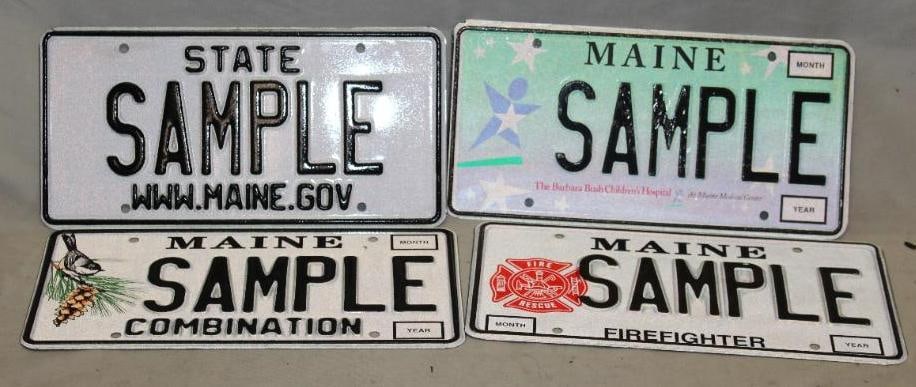Group of 4 Different Maine ME Sample License Plates (1 of 4)