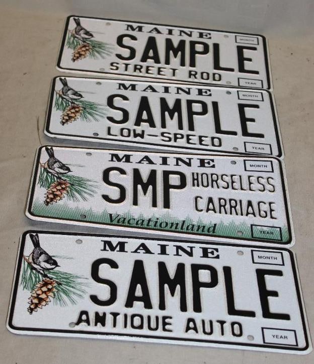 Group of 4 Maine ME License Plates Chickadee Samples (1 of 4)