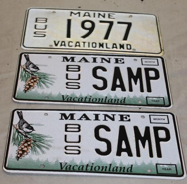 Group of 3 Maine ME Bus License Plates Chickdee (1 of 5)