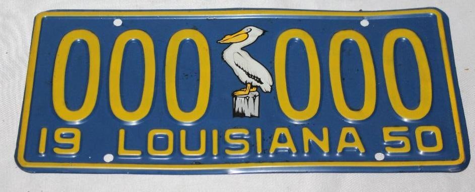 1950 Louisiana LA Pelican Sample License Plate (1 of 2)