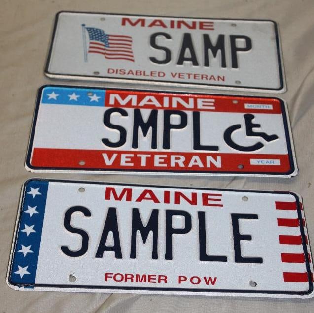 Group of 3 Maine Sample License Plates (1 of 5)