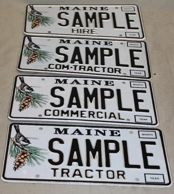 Group of 4 Maine ME Sample License Plates (1 of 4)