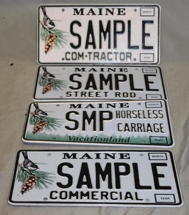 Group of 4 Maine ME Sample License Plates (1 of 4)