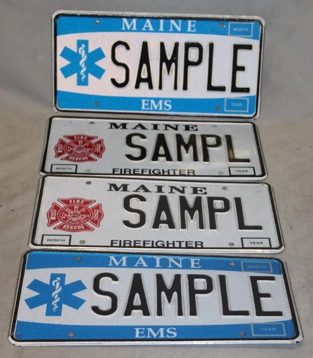 Group of 4 Maine ME Sample License Plates (1 of 4)