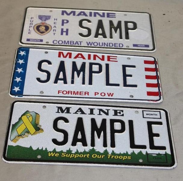 Group of 3 Maine ME Sample License Plates (1 of 5)