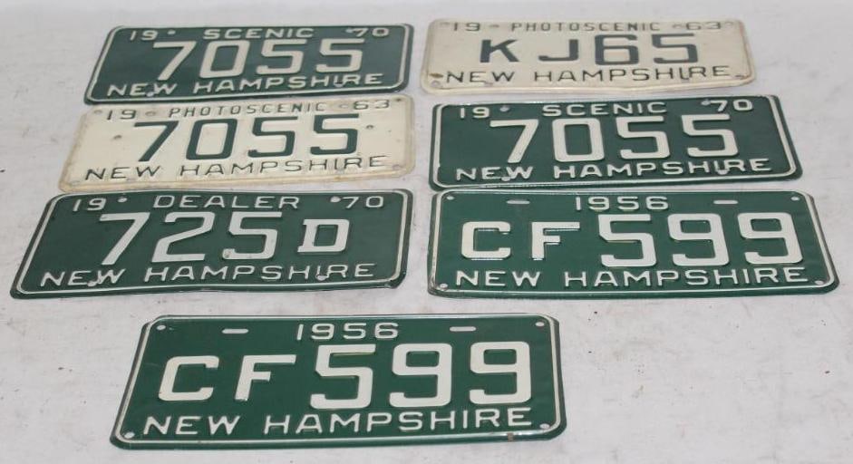 Group of 7 1950's-1960's New Hampshire NH License Plates Photo Scenic (1 of 5)