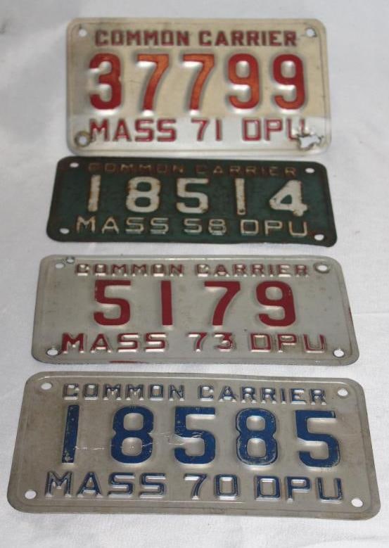 Group of 4 1950's & 1970's Massachusetts MA DPU License Plates Public Utilities (1 of 4)
