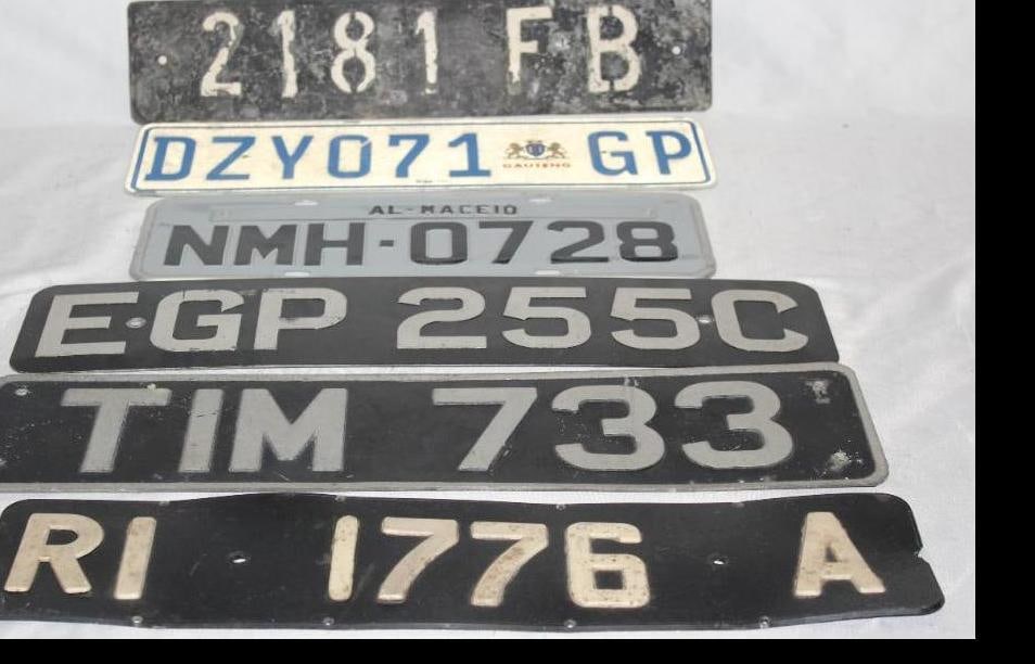 Group of 6 Foreign License Plates; Brazil, South Africa, Madagascar (1 of 5)