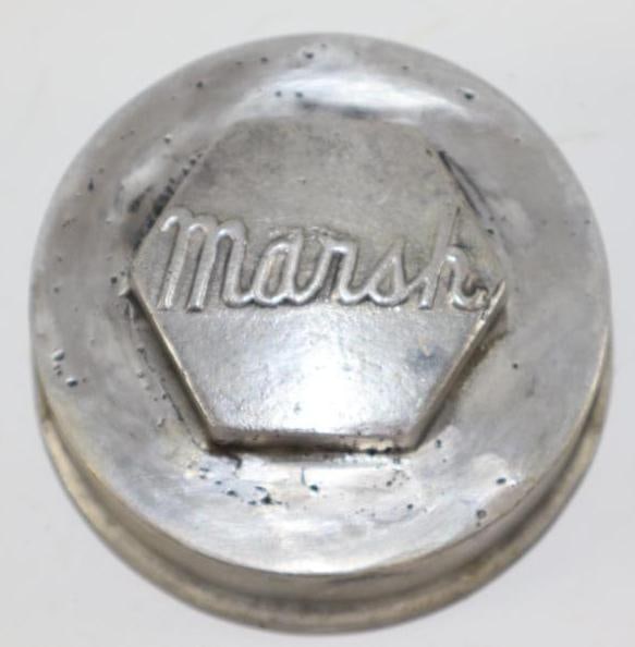 Marsh Automobile Threaded Hubcap: 2.5" diameter