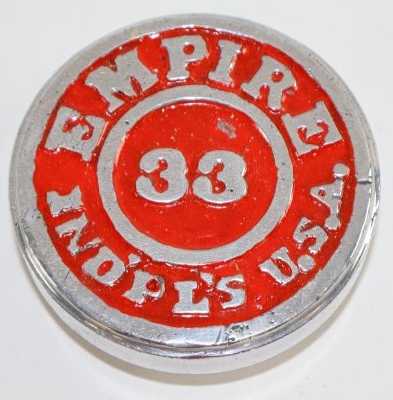 Empire 33 Automobile Threaded Hubcap: 2.75" diameter
