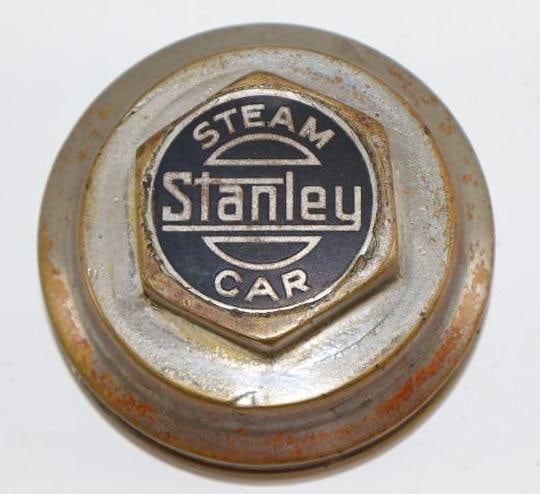 Stanley Steam Car Automobile Threaded Hubcap: 3.25" diameter