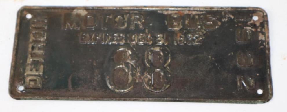 1932 MI Michigan Detroit Motor Bus License Plate #68 (1 of 2)