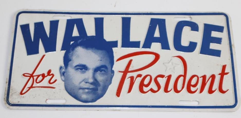 1968 Wallace For President Booster Plate (1 of 2)
