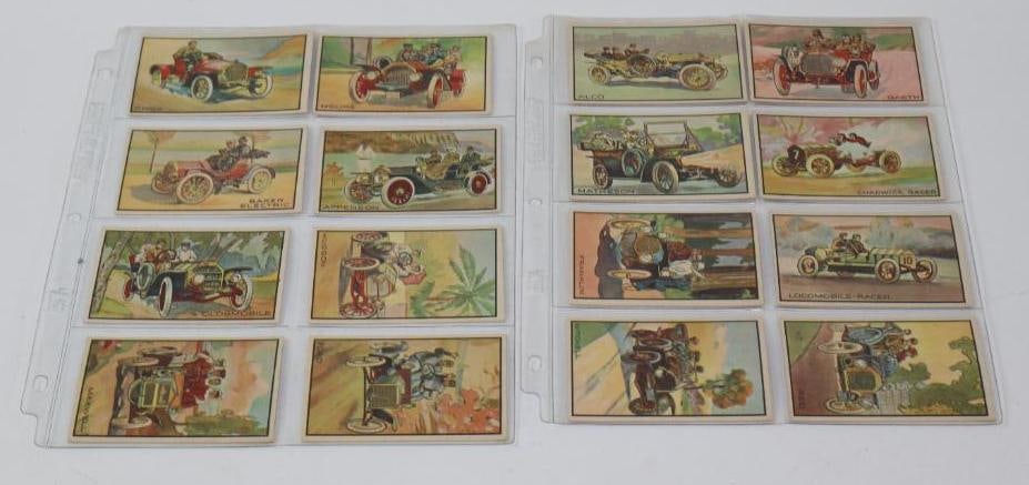 Group of 16 Early Automobile Bowman Trading Cards: 3.5" x 2.5"