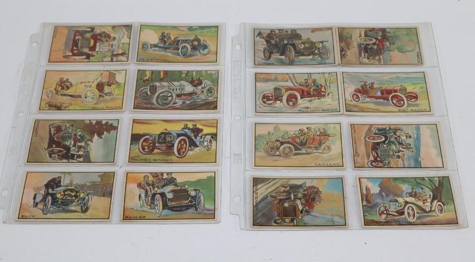 Group of 16 Early Automobile Bowman Trading Cards: 3.5" x 2.5"
