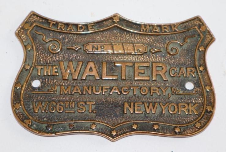 1903-1905 Brass The Walter Car Serial Data Tag (1 of 2)