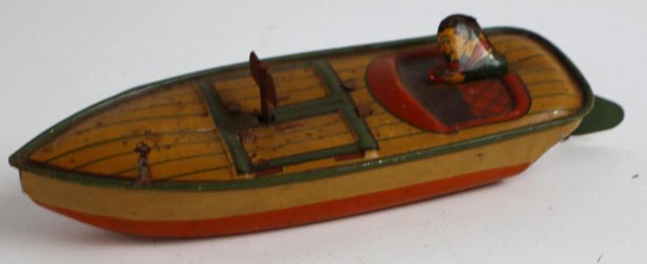 Windup Tin Litho Toy Boat (1 of 3)