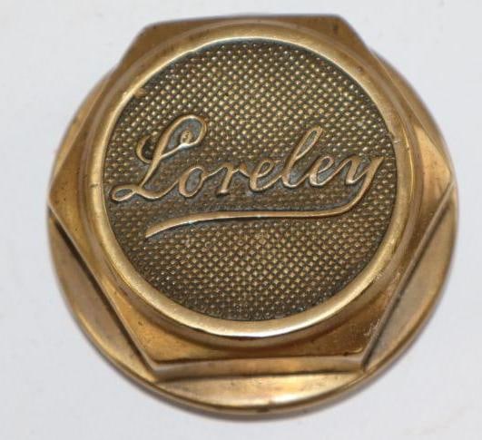 Loreley Brass Automobile Threaded Hubcap: 2" diameter