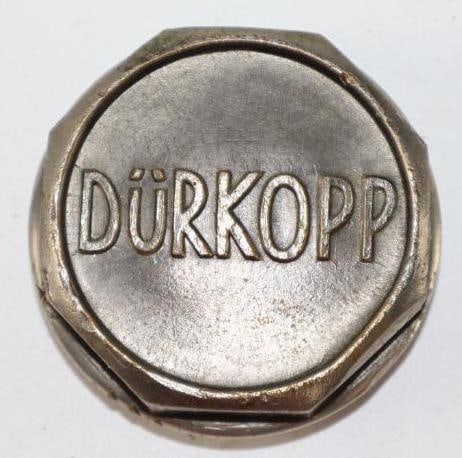 Durkopp Automobile Threaded Hubcap: 2" diameter