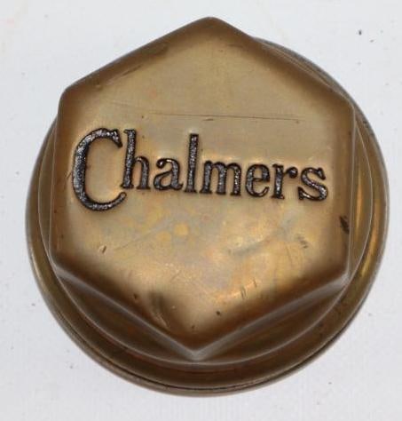 Chalmers Brass Automobile Threaded Hubcap: 2.5" diameter