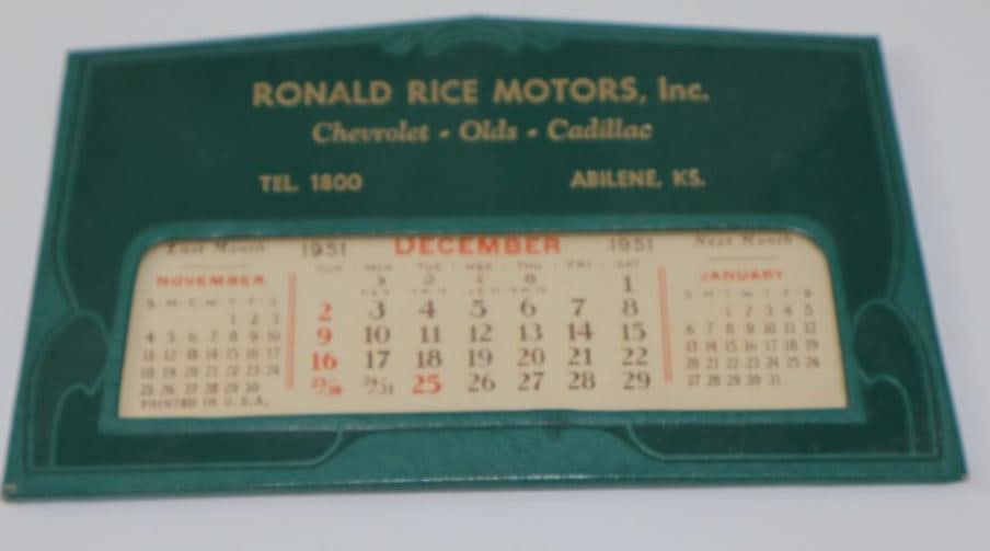1951 Chevrolet, Oldsmobile, Cadillac Desktop Easelback Calendar: 6.5" x 3.5"