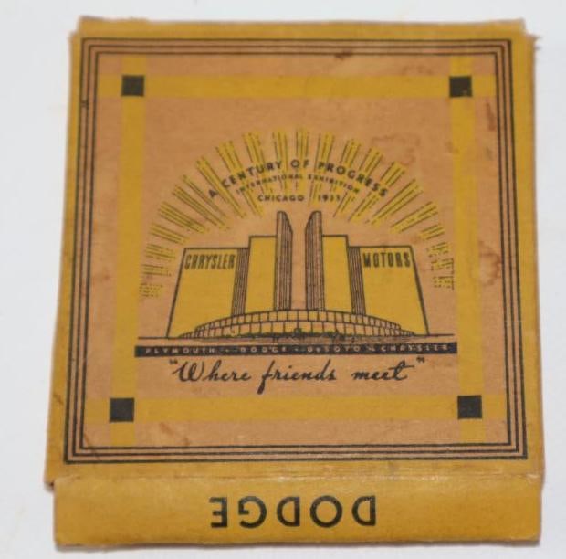 1933 A Century of Progress Chicago World Fair Chrysler, Dodge, Plymouth Advertising Ashtray NIB: 3" x 3" x .5"