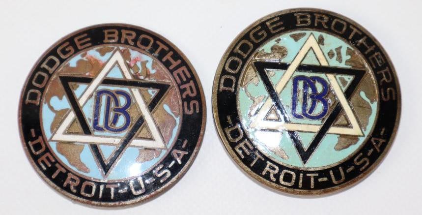 Group of 2 1917-1925 Dodge Brothers Radiator Emblem Badges (1 of 2)