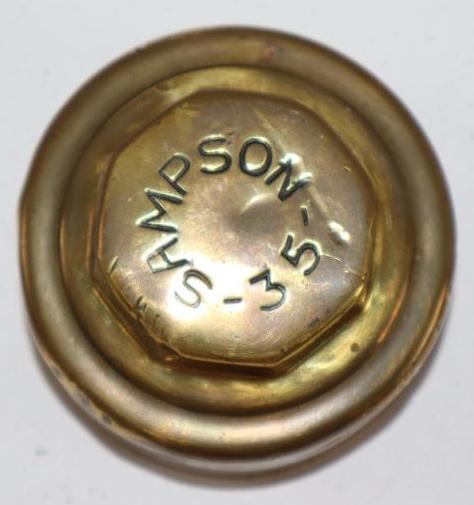 Sampson 35 Brass Automobile Threaded Hubcap (1 of 2)