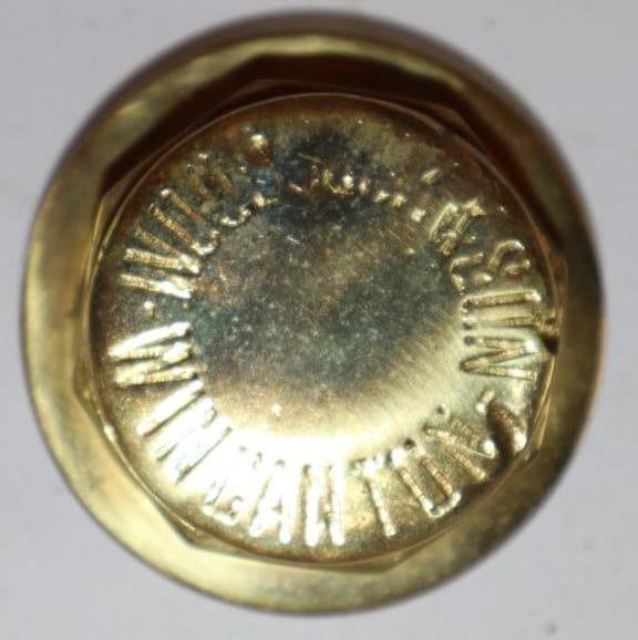Woodcock & Son Brass Automobile Threaded Hubcap: 1.25" diameter