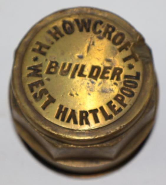 H. Howcroft Builder Brass Automobile Threaded Hubcap: 2.5" diameter