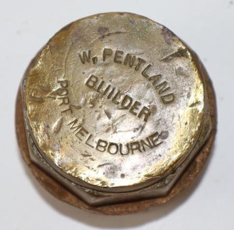 W. Pentland Builder Brass Automobile Threaded Hubcap: 2.25" diameter