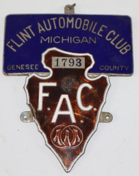 Flint Automobile Club of Michigan AAA Genesee County Radiator Emblem Badge (1 of 2)