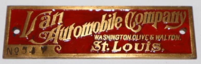 Early Brass Van Automobile Co Serial Data Tag (1 of 2)