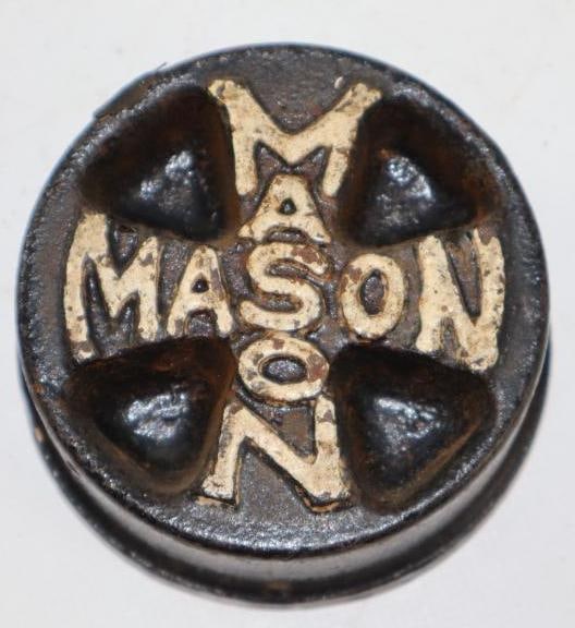 Mason Automobile Threaded Hubcap: 2.75" diameter