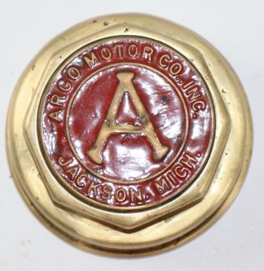 Argo Motor Co Brass Automobile Threaded Hubcap (1 of 2)