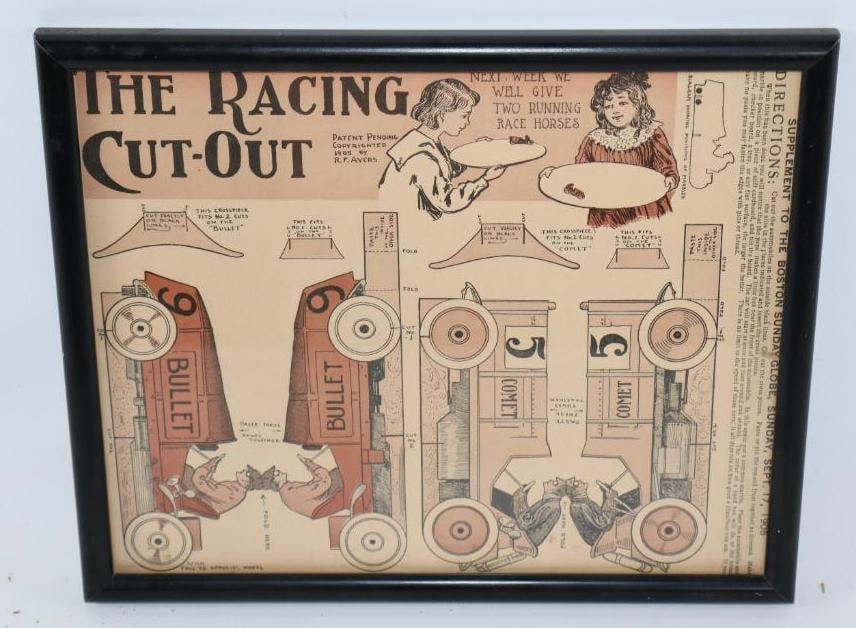 1905 The Racing Cutout Supplement to The Boston Globe Kids Paper Racecar (1 of 2)