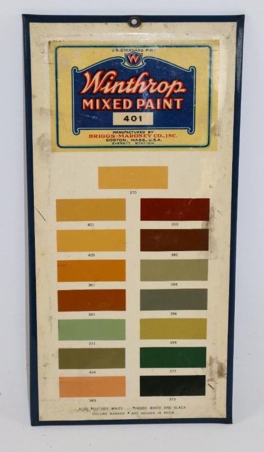 Winthrop Mixed Paint Color Sample Advertising Sign (1 of 4)