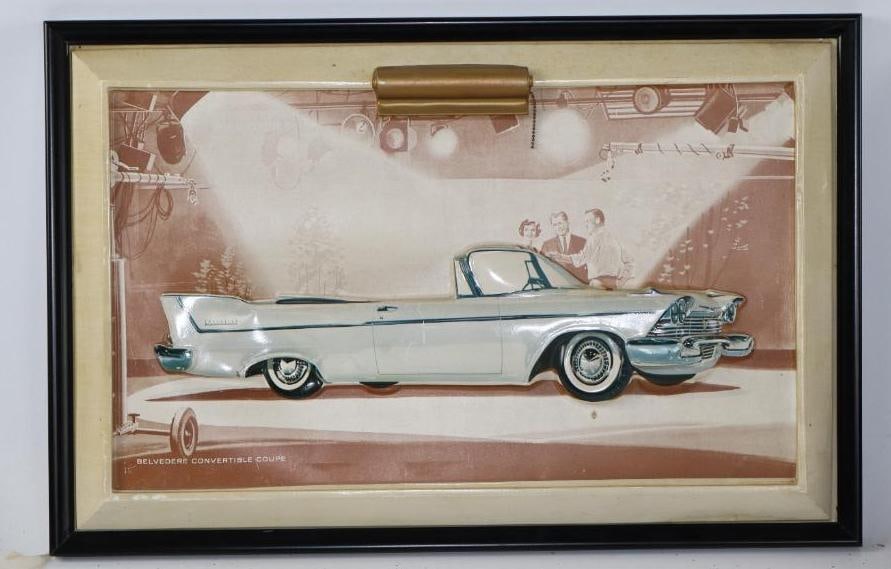 1958 Plymouth Belvedere 2 Door Convertible Coupe 3D Plastic Showroom Picture (1 of 2)