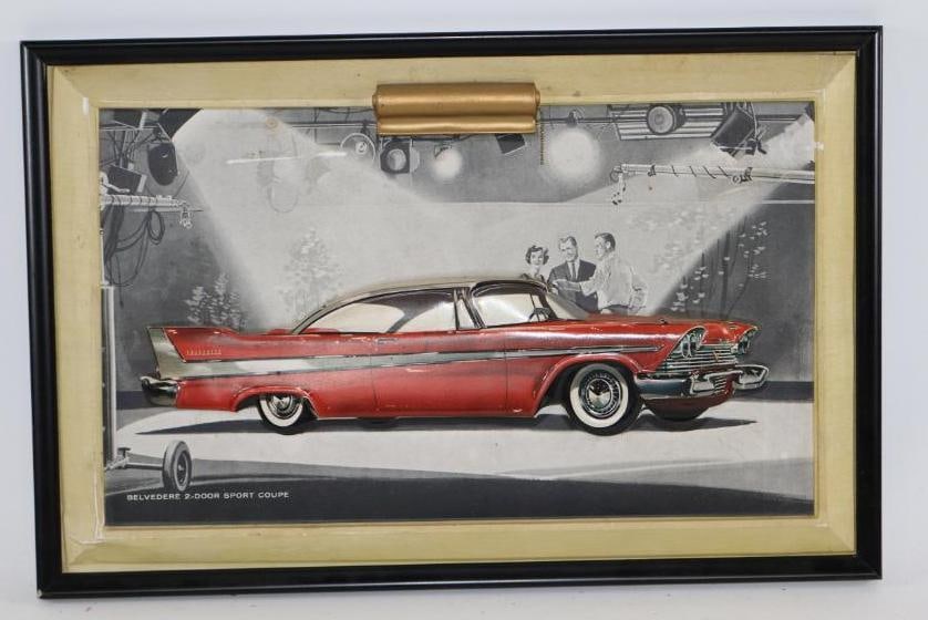 1958 Plymouth Belvedere 2 Door Sport Coupe 3D Plastic Showroom Picture (1 of 2)