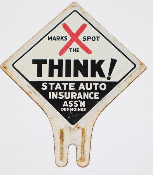 X Marks the Spot State Auto Insurance Association Des Moines License Plate Topper (1 of 2)