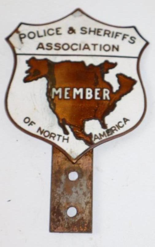 Police and Sheriffs Association of North America Member License Plate Topper: cloisonne, 3.5" x 5.75"
