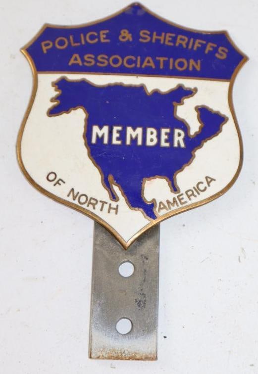 Police and Sheriffs Association of North America Member License Plate Topper: cloisonne, 3.5" x 5.75"