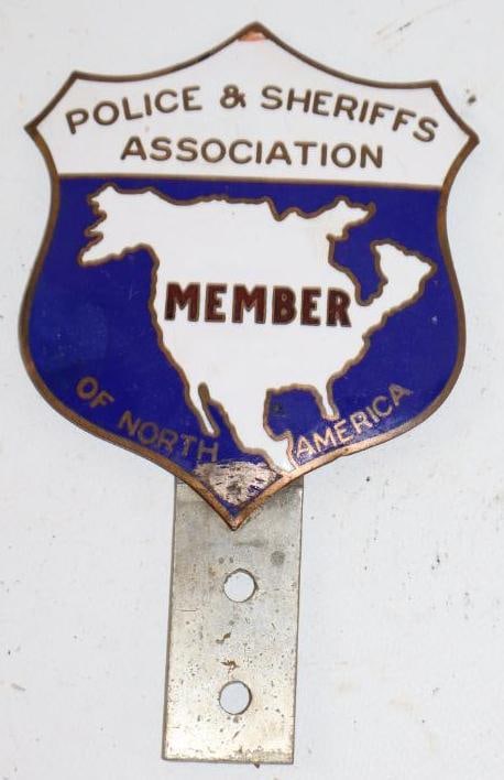Police and Sheriffs Association of North America Member License Plate Topper: cloisonne, 3.5" x 5.75"