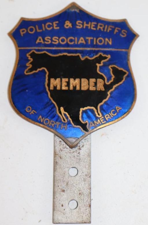 Police and Sheriffs Association of North America Member License Plate Topper: cloisonne, 3.5" x 5.75"