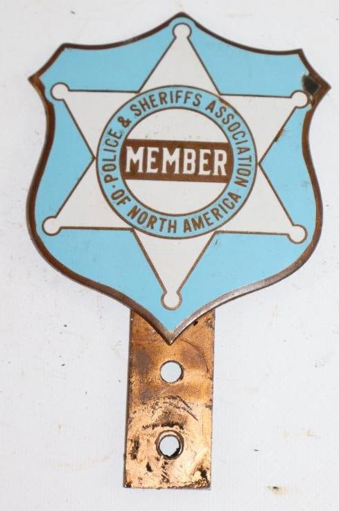 Police and Sheriffs Association of North America Member License Plate Topper: cloisonne, 3.5" x 5.75"