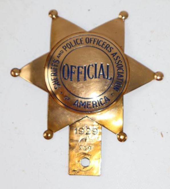 Police and Sheriffs Association of America Official 1929 License Plate Topper: 4.75" x 5.5"